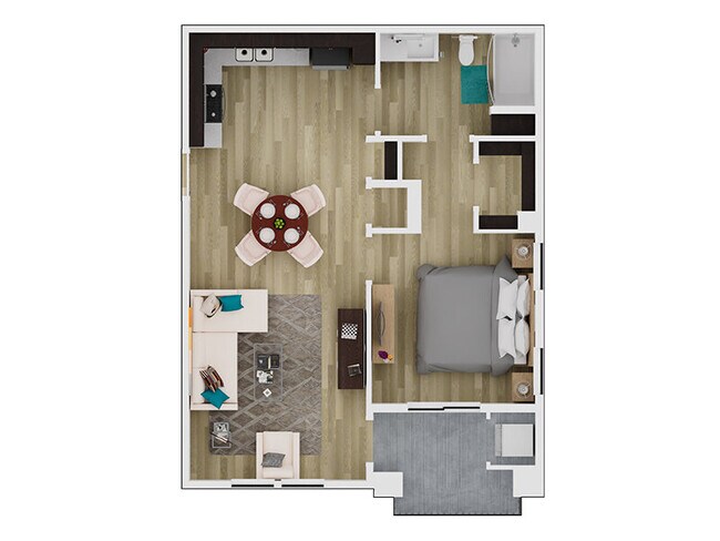 A1: 1 Bedroom 1 Bath L102 floor plan