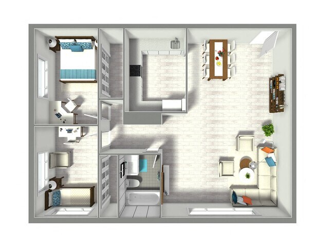 2 bedroom 1 bath 036 floor plan