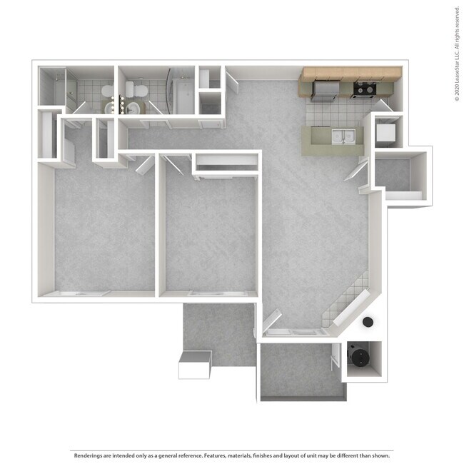 2 Bedroom 2 Bath 223 floor plan