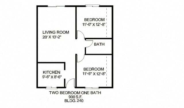 2B 1B Large 240-32 floor plan