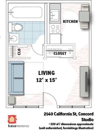0BR/1BA Apartment · Concord photo 2