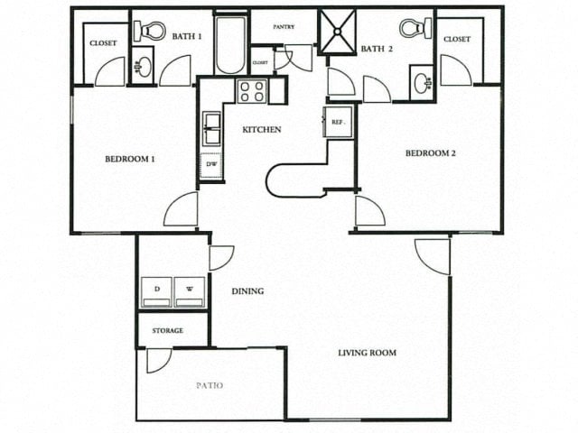 Two Bedroom / Two Bath 16-1613 16-1613 floor plan