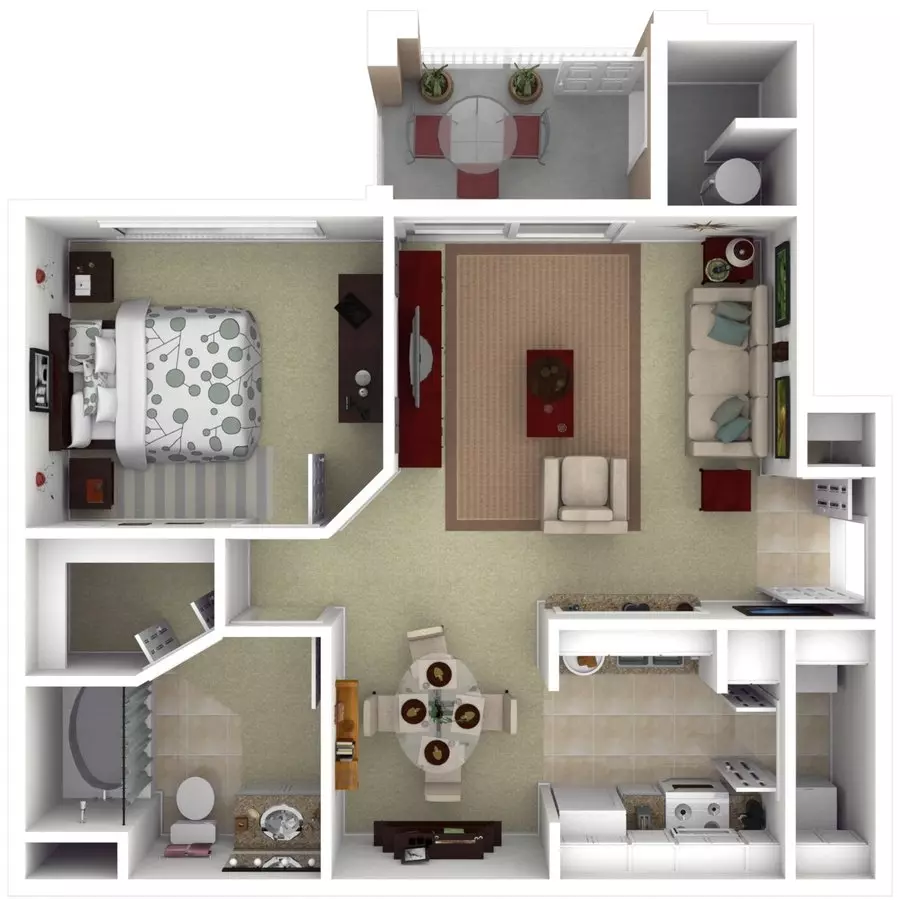 1 Bed • 1 Bath WAIT14 floor plan