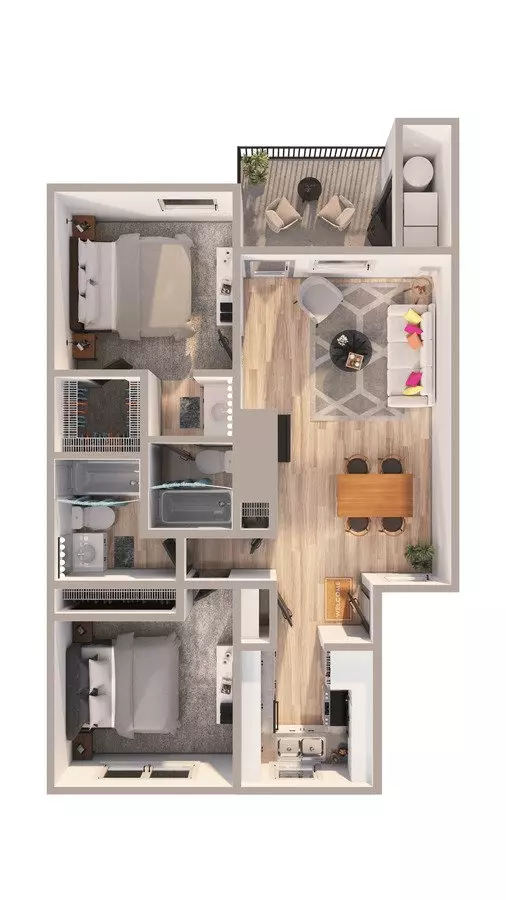 Unit A-2114 B-2045 floor plan