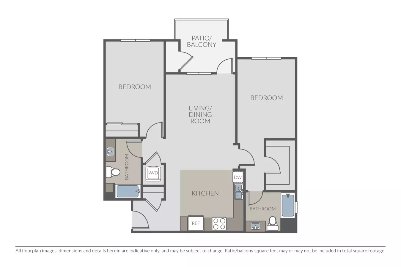 2 Beds • 2 Bath
3D Tour D112 floor plan