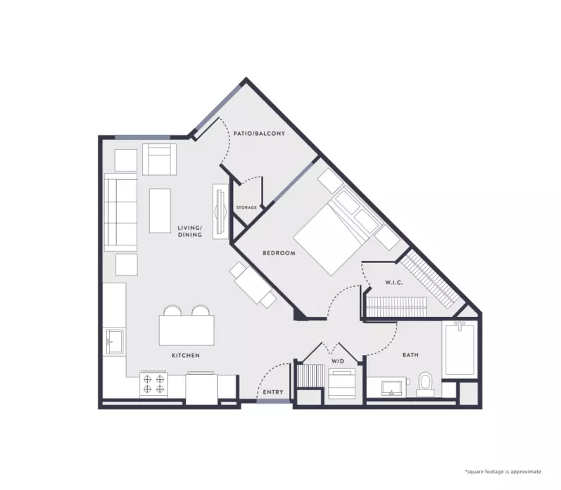 1 Bed • 1 Bath A4 floor plan