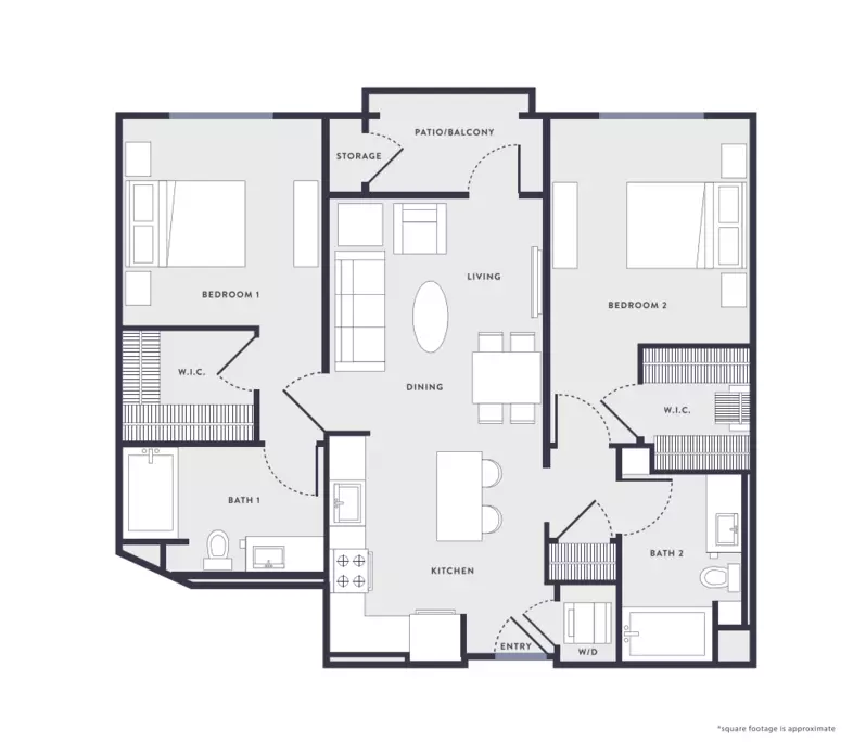 2 Beds • 2 Bath B4 floor plan
