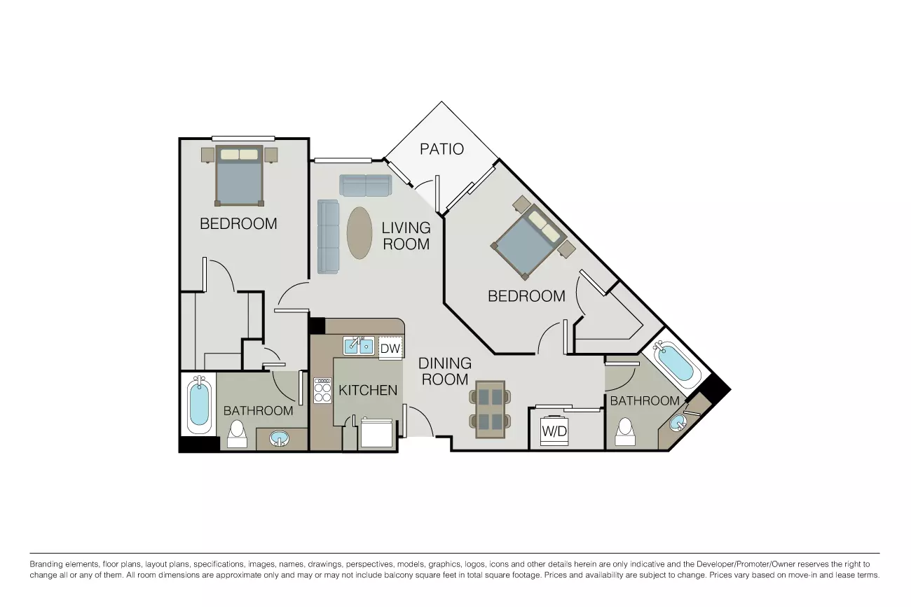2 Beds • 2 Bath
3D Tour 472 floor plan