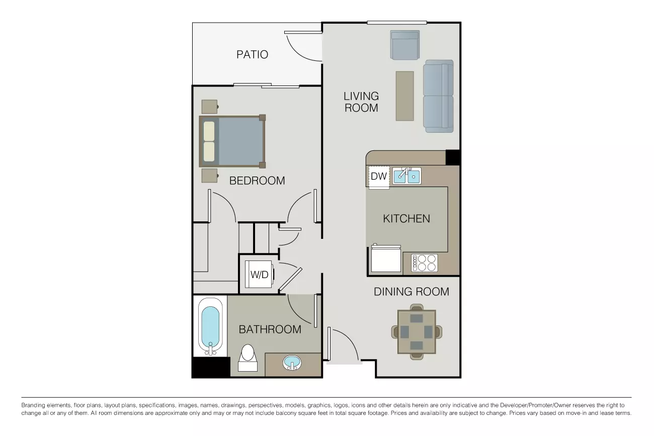 1 Bed • 1 Bath
3D Tour 311 floor plan