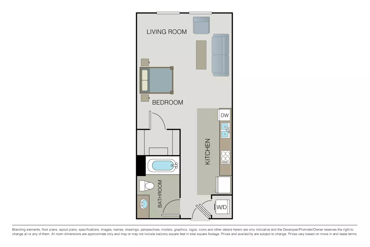 Studio • 1 Bath
3D Tour 450 floor plan