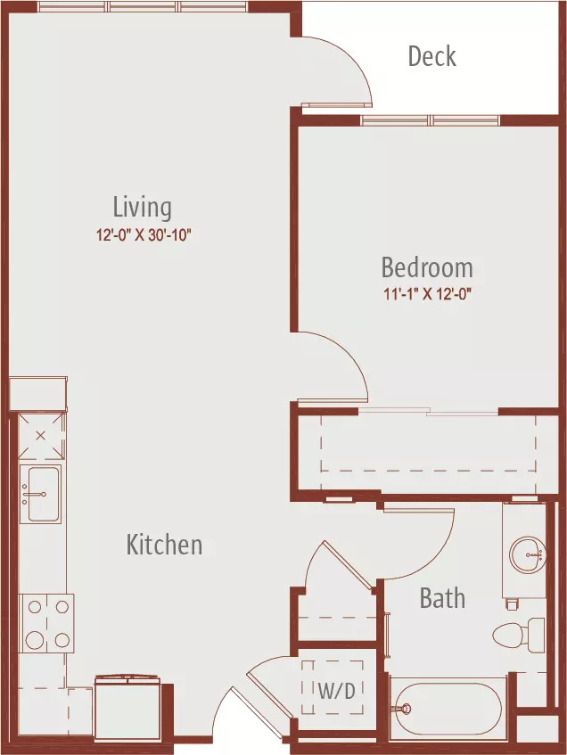 1 Bed • 1 Bath 457 floor plan