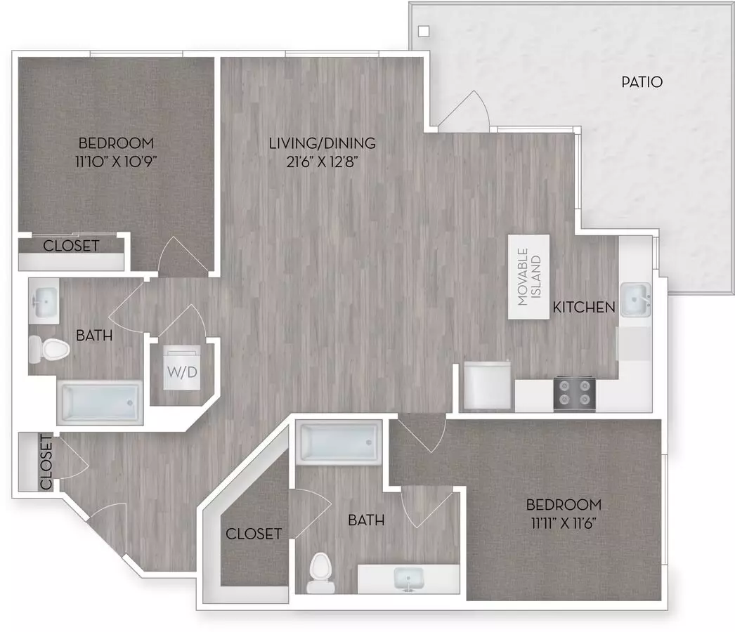 2 Beds • 2 Bath 312 floor plan