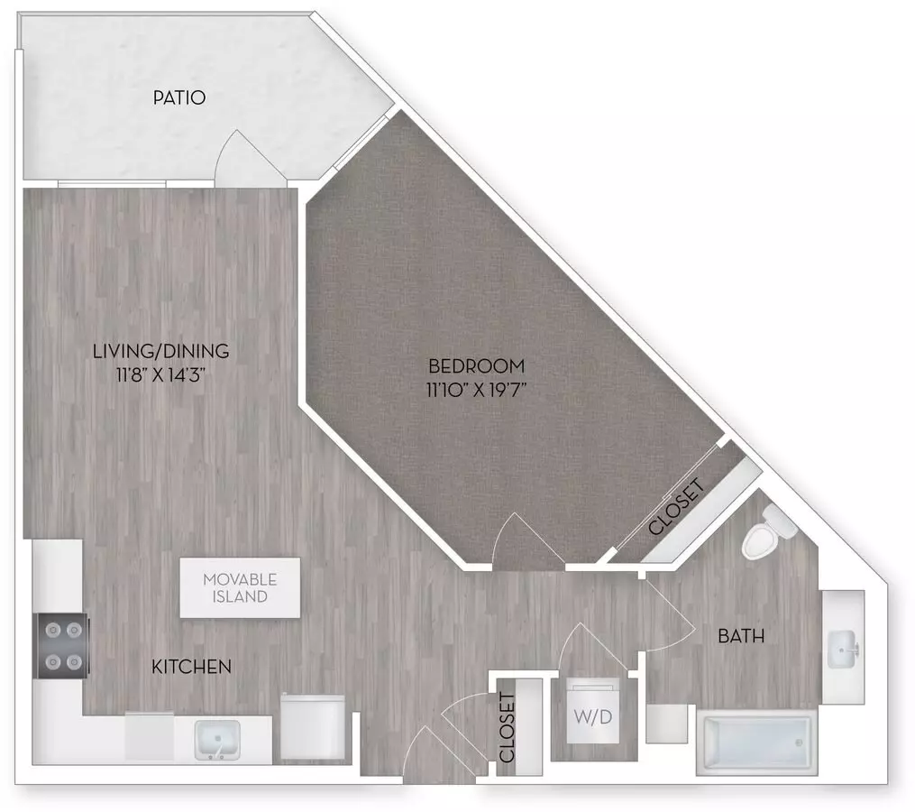 1 Bed • 1 Bath 181 floor plan