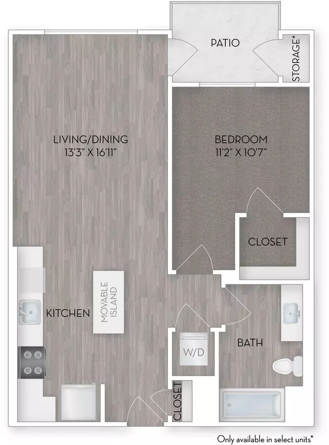 1 Bed • 1 Bath 232 floor plan