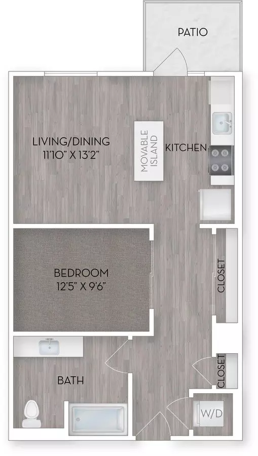 1 Bed • 1 Bath 464 floor plan