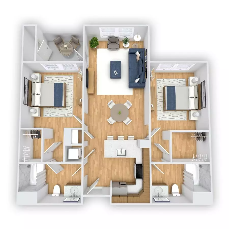 2 Beds • 2 Bath 268 floor plan