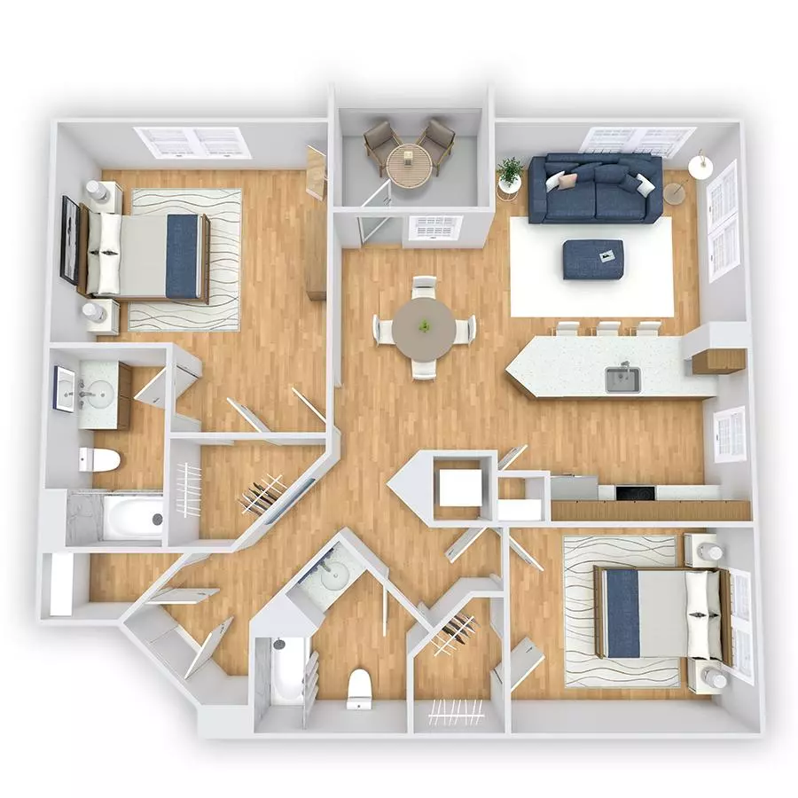 2 Beds • 2 Bath 186 floor plan