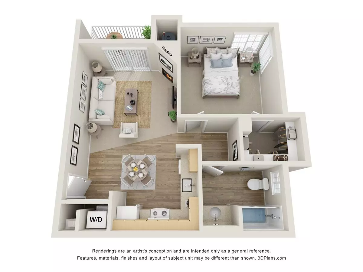 1 Bed • 1 Bath WAITEP22 floor plan