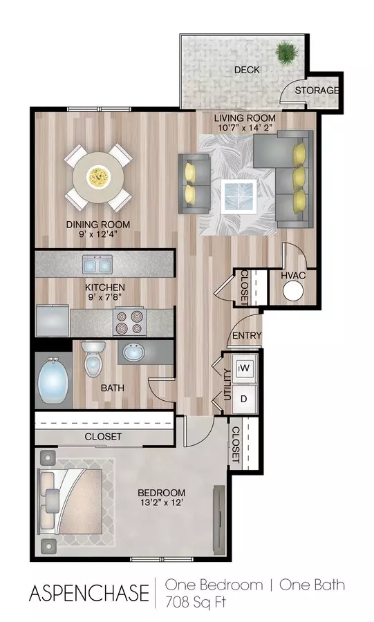 1 Bed • 1 Bath 121 floor plan