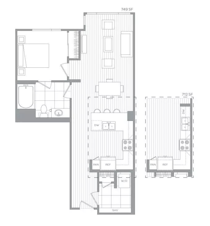 1 Bed • 1 Bath 325 floor plan
