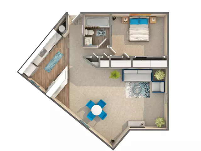 1 Bed • 1 Bath 73 floor plan