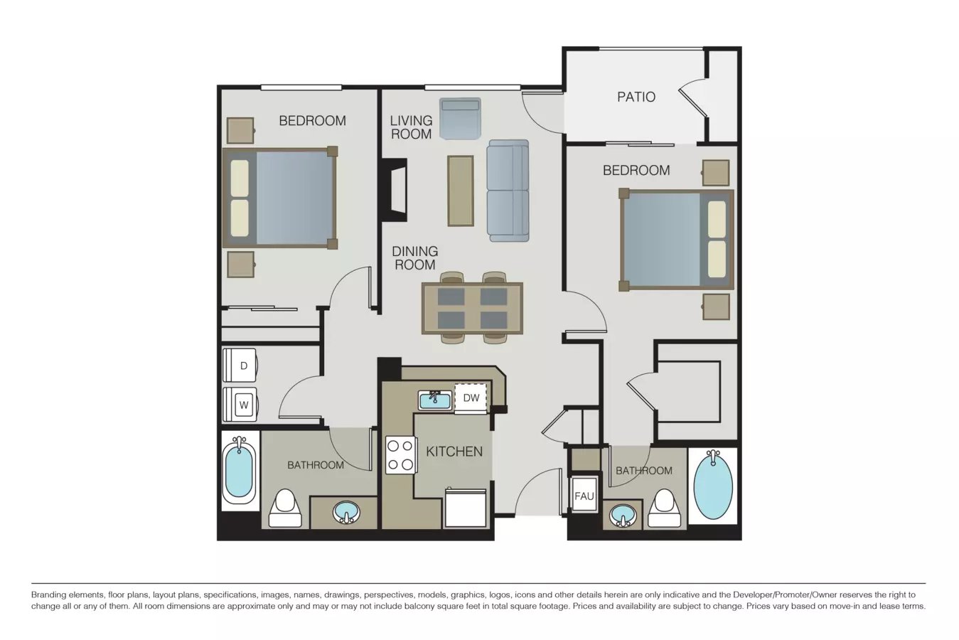 2 Beds • 2 Bath
3D Tour 1094 floor plan