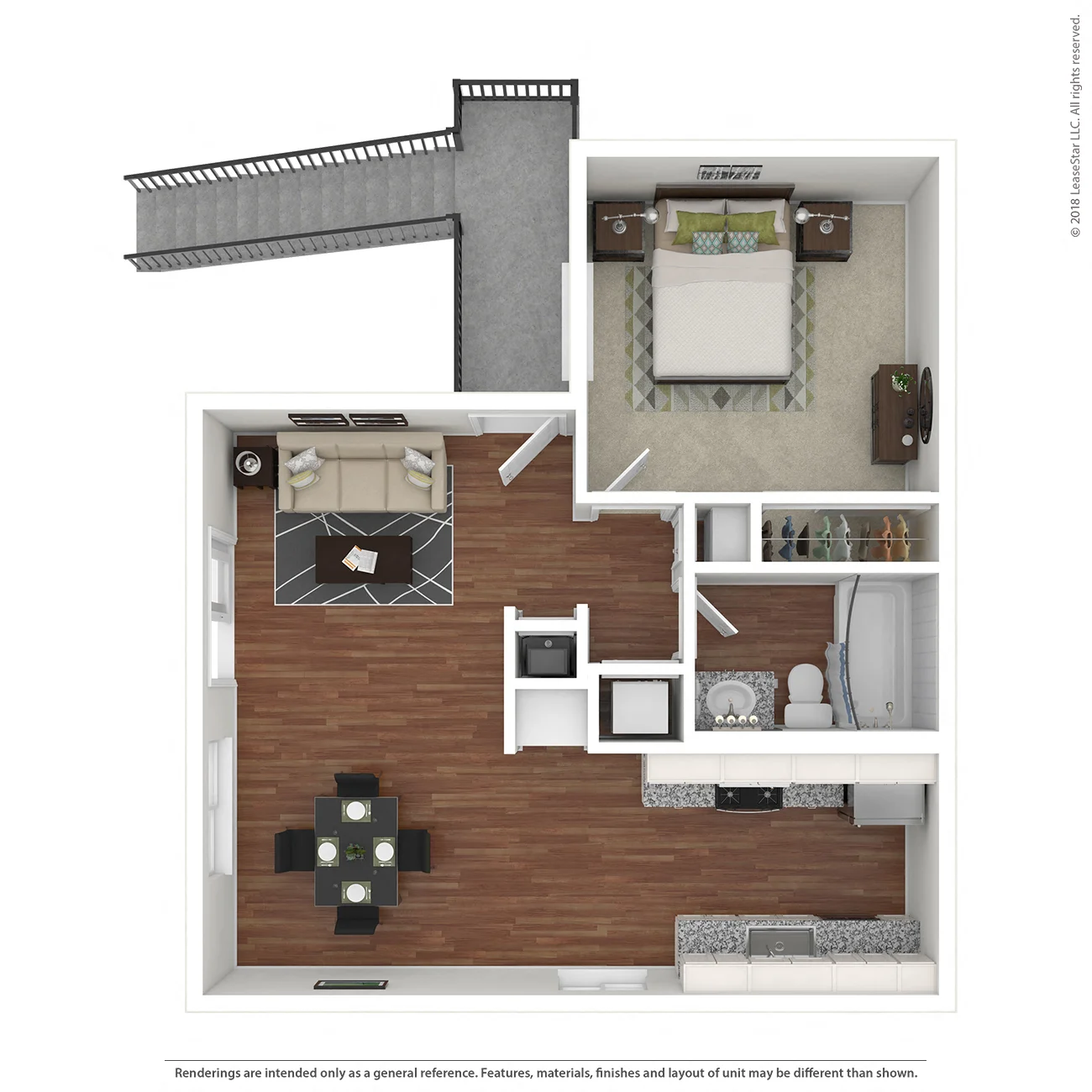 1x1 Upstairs 636 636 floor plan