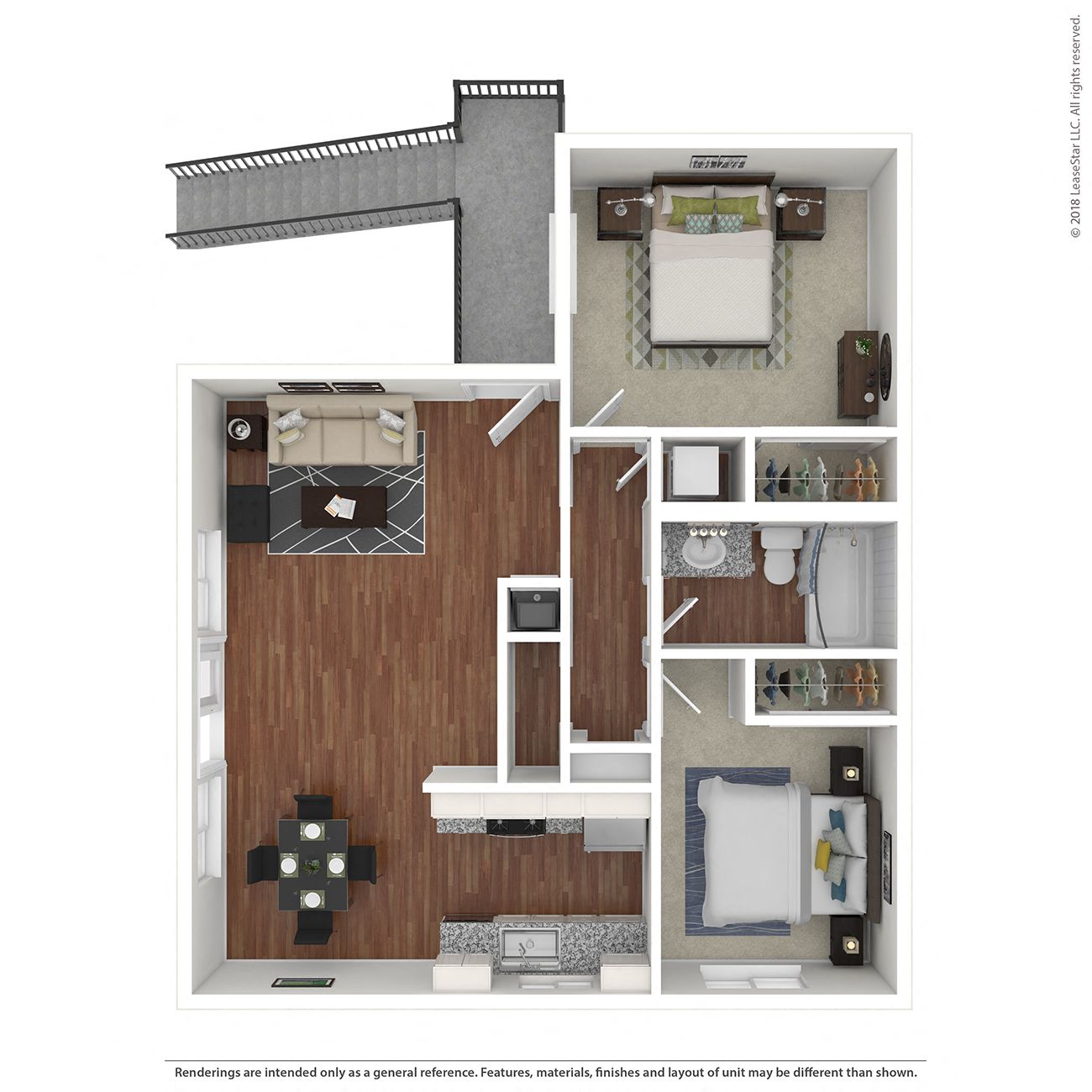 2x1 Upstairs 414 floor plan
