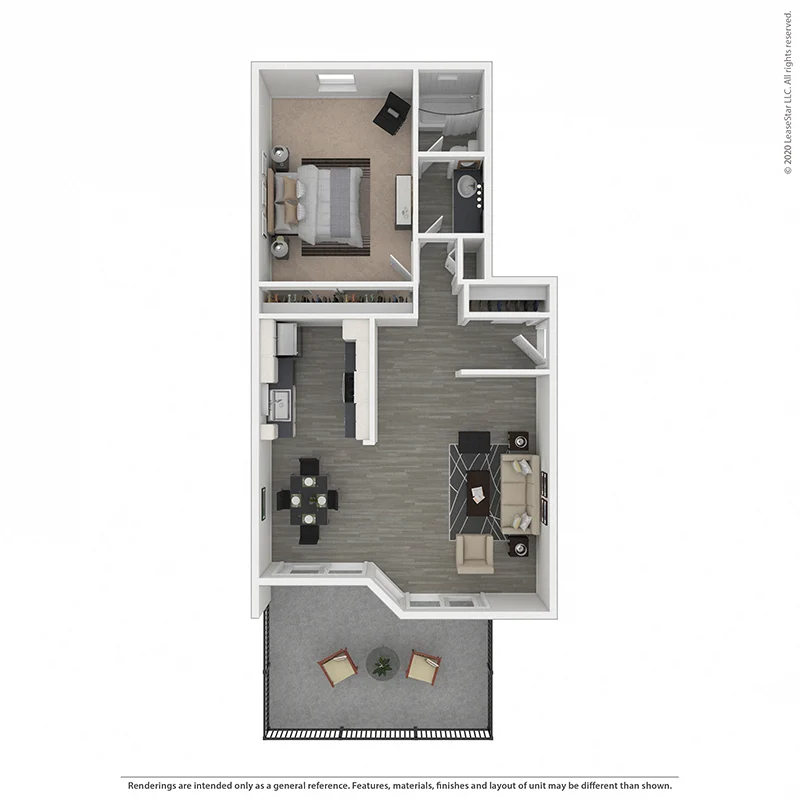 1 Bed • 1 Bath 0137J floor plan