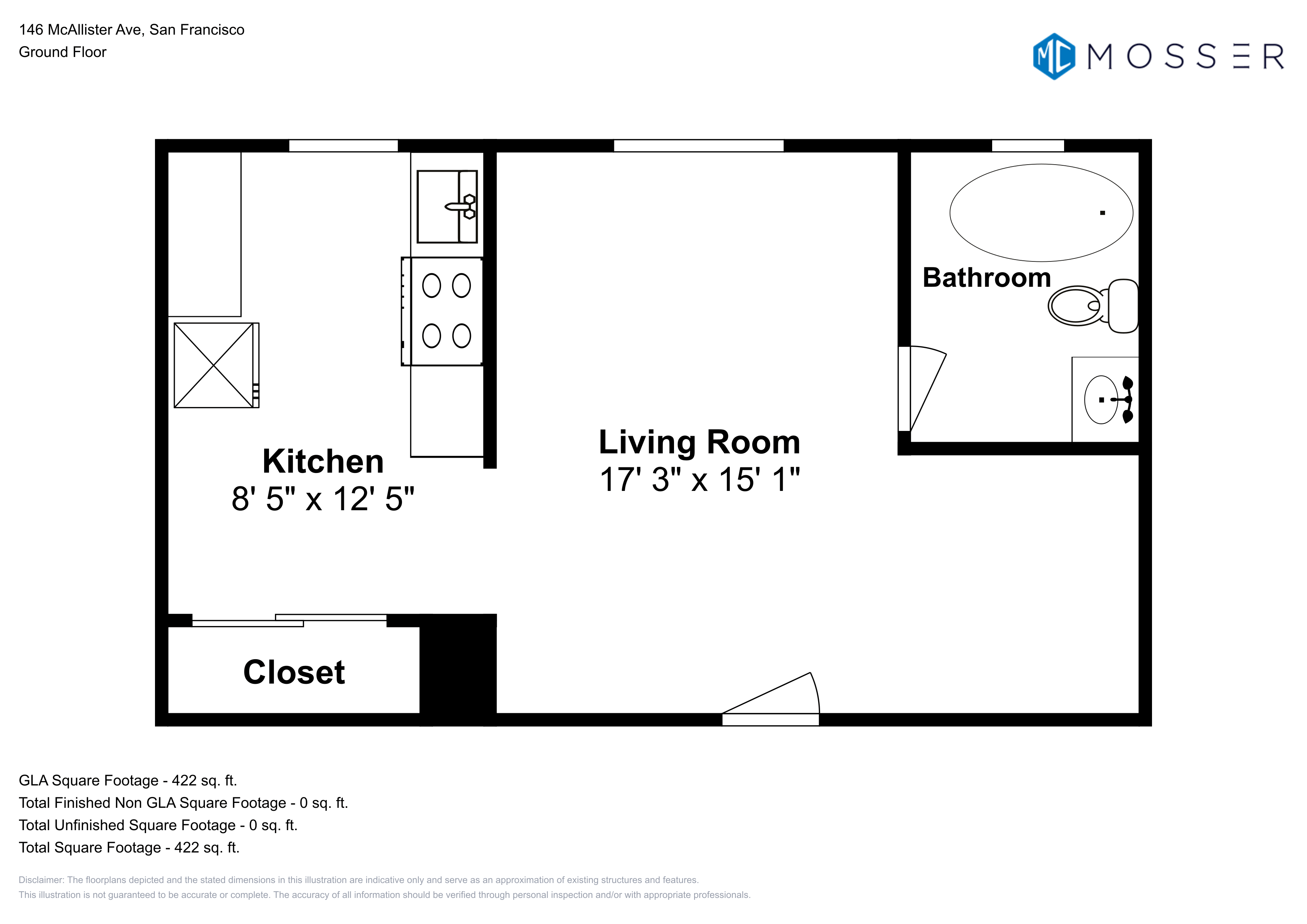 Studio - Plan 1 407 407 floor plan