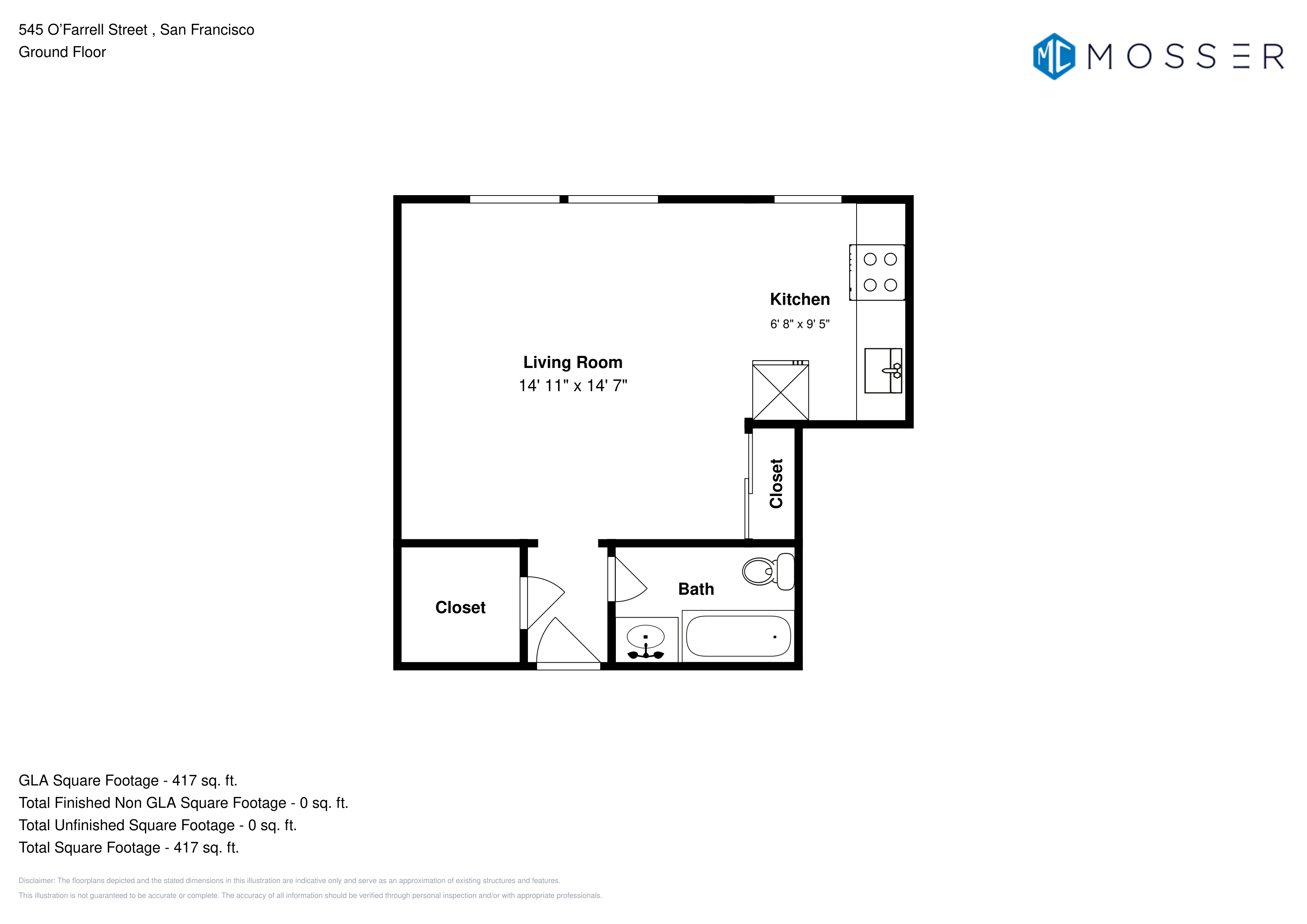 Studio - Plan 1 215 215 floor plan