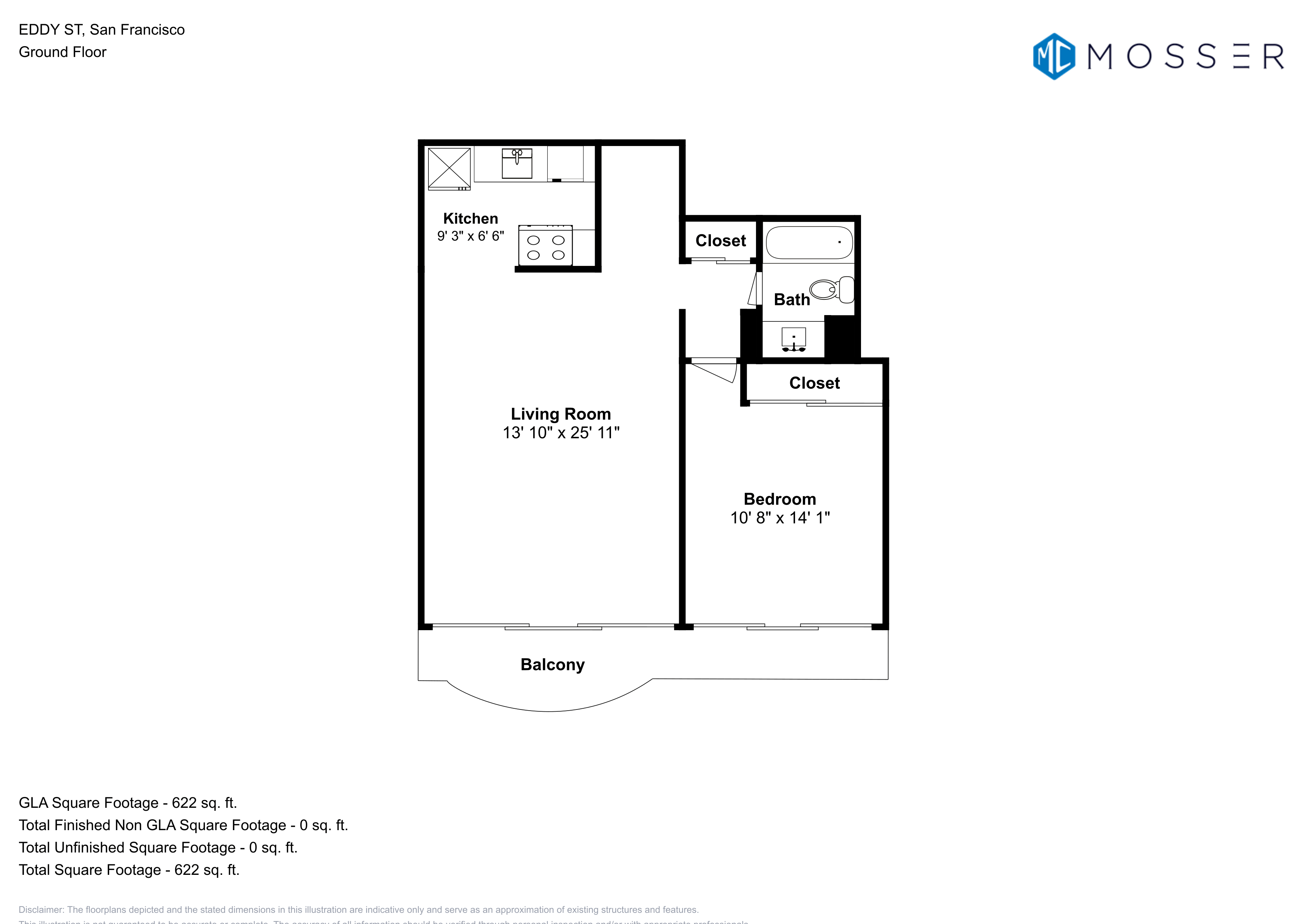 1 Bedroom - Plan 1 T0809 T0809 floor plan