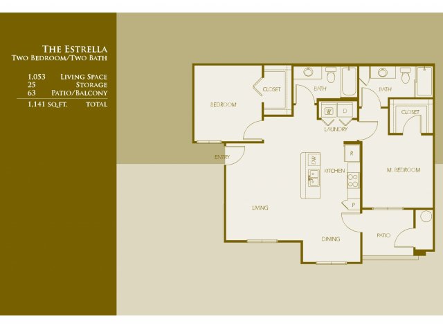 B2 | Two Bedroom 2099 2099 floor plan