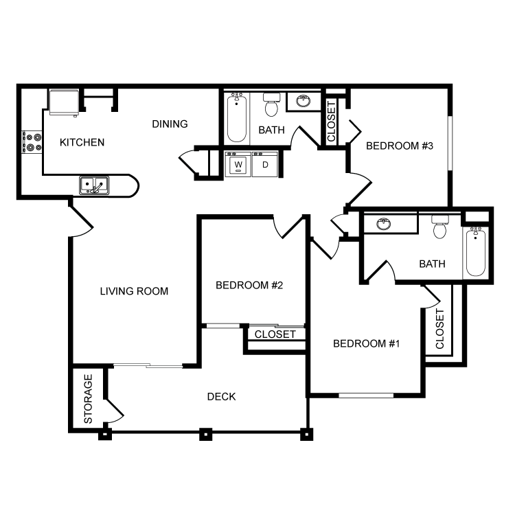 Three Bedroom 0181 0181 floor plan