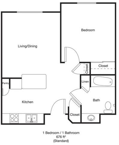 1bed 1bath Handicap 103 103 floor plan