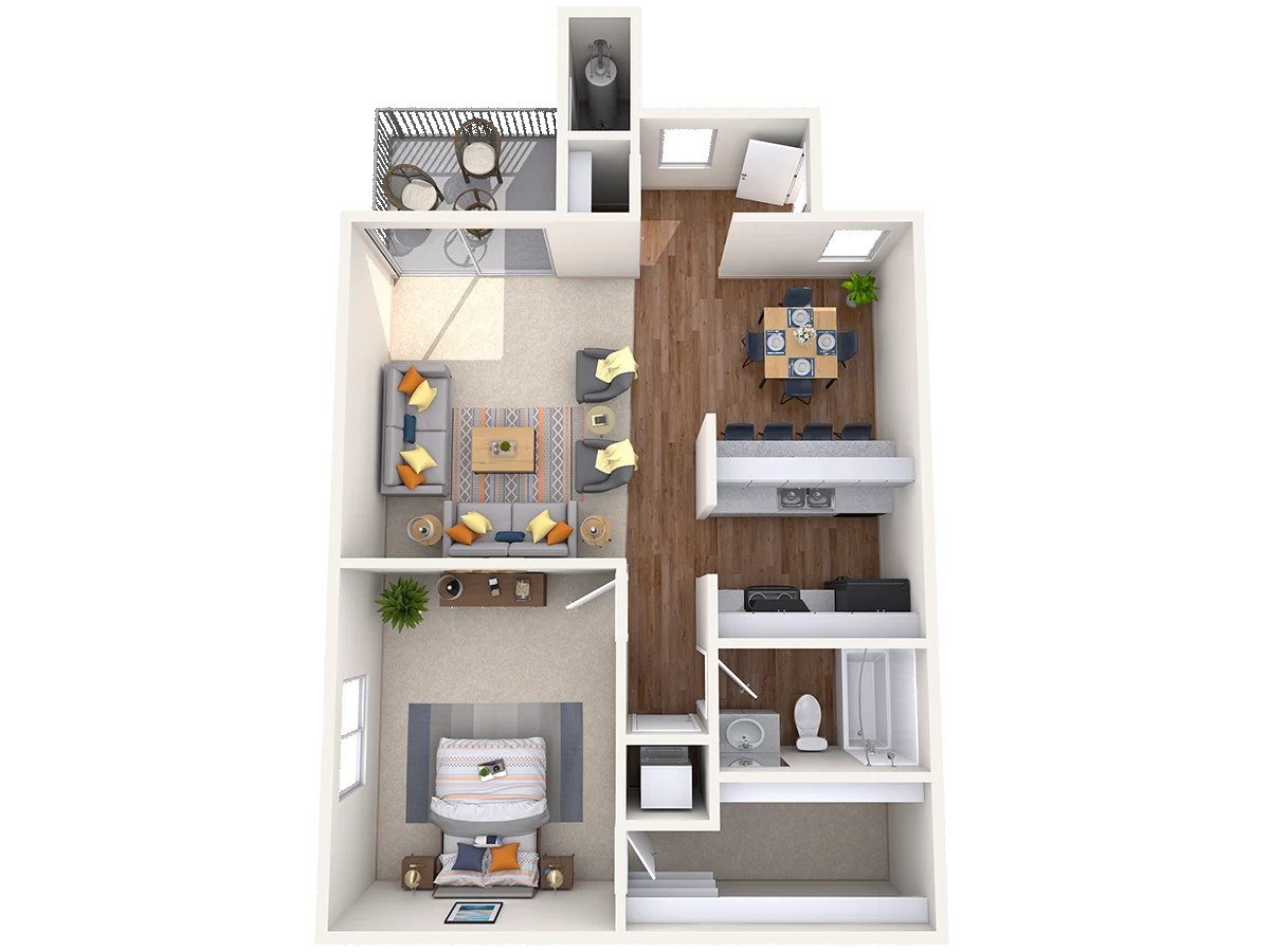 1 Bedroom - 1 Bath 213 213 floor plan