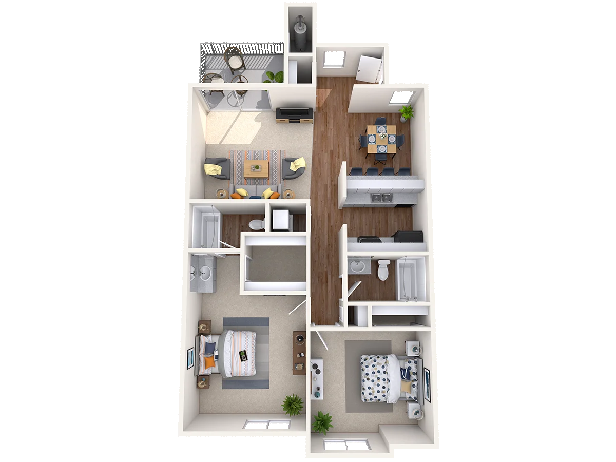 2 Bedroom - 2 Bath 218 218 floor plan
