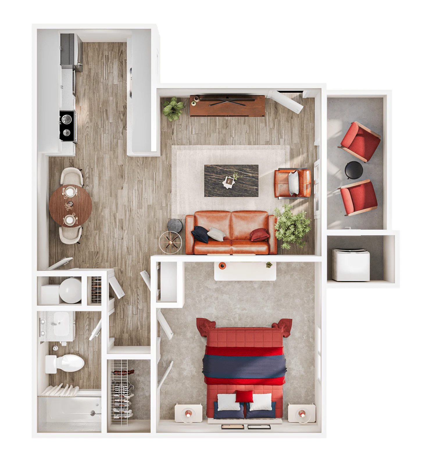 1x1 Classic 2041 1024 floor plan