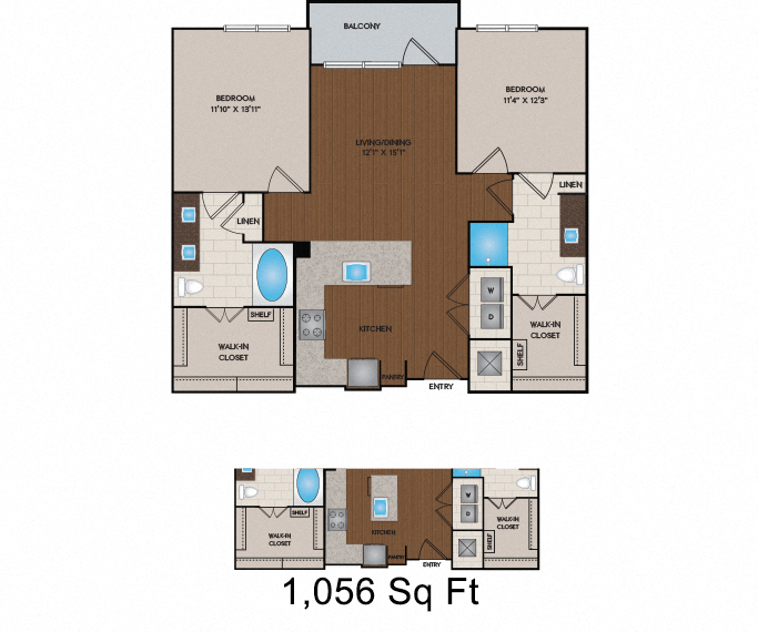 1056 - 1118 Sq Ft 1011 1011 floor plan