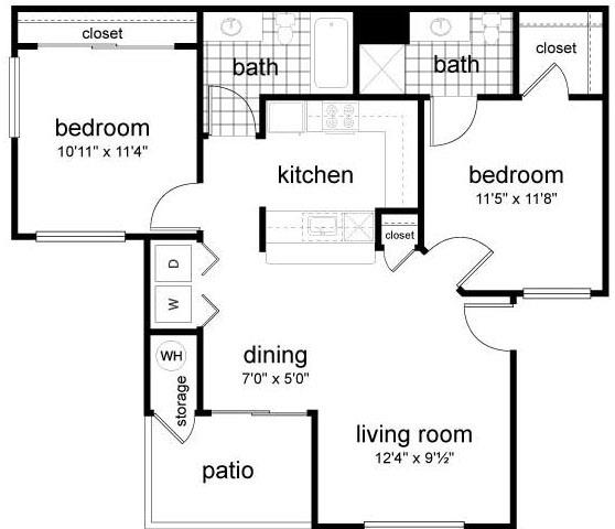 Two Bedroom Two Bath 0604 0604 floor plan