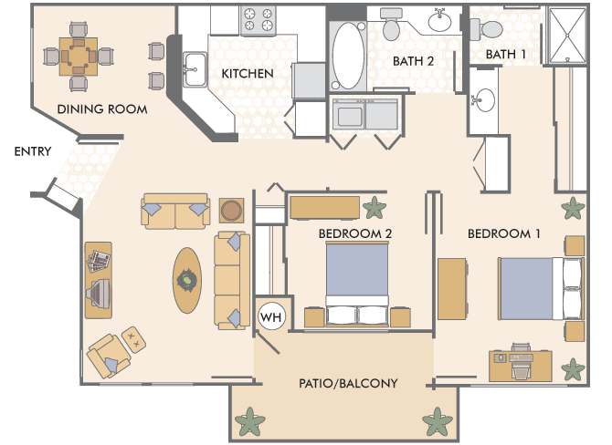 Large 2 Bed, 2 Bath 8203 8203 floor plan