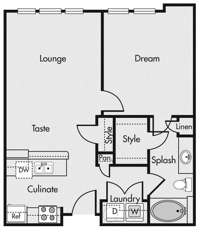 One Bedroom 339B 339B floor plan
