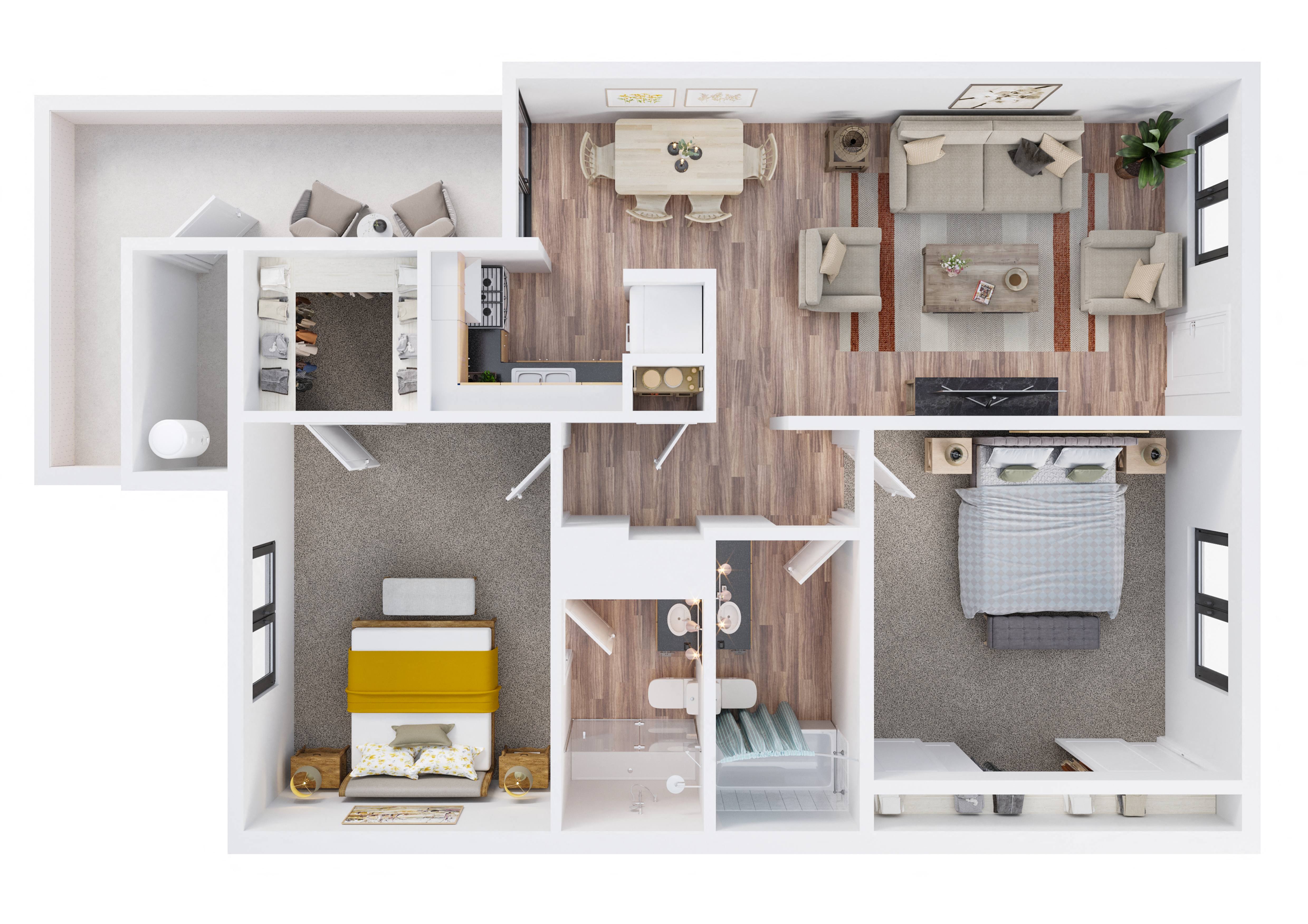2 Bed - 2 Bath 263 263 floor plan