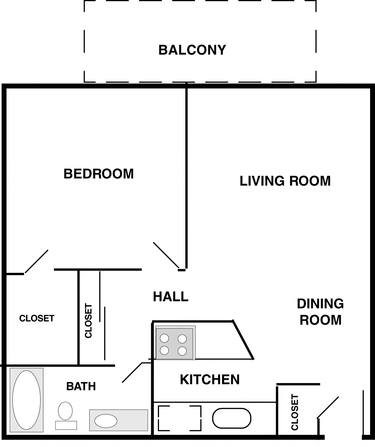 1 bedroom, 1 bath 118 118 floor plan
