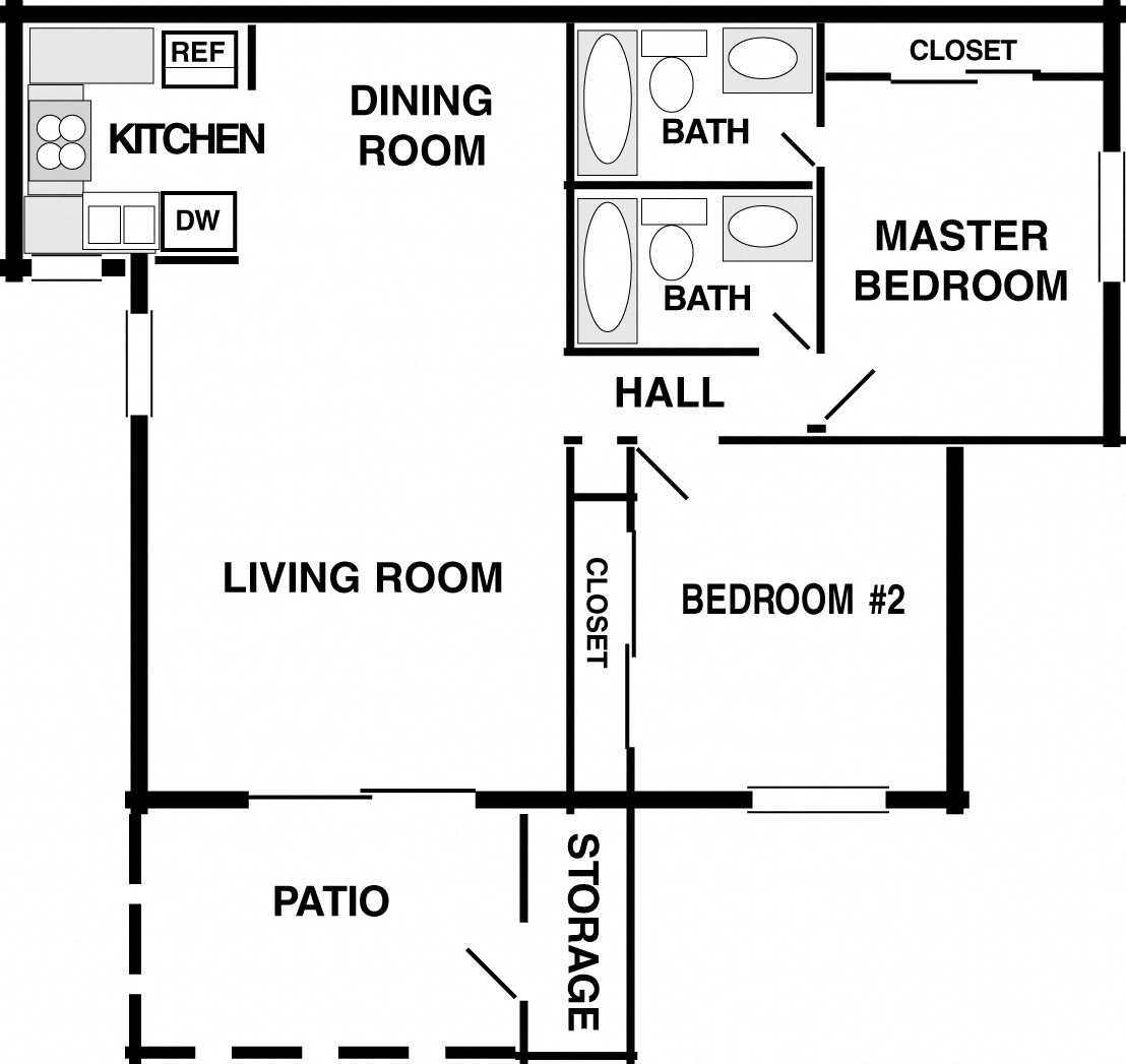 2 bedroom, 2 bath 2017 2017 floor plan