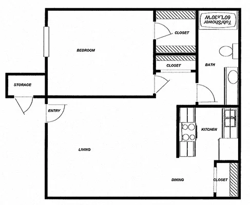 Cedar (1x1) 2049 2049 floor plan