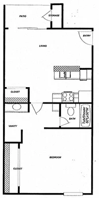 Cedar (1x1) 1135 1135 floor plan