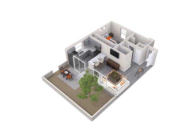 One Bedroom 104 104 floor plan
