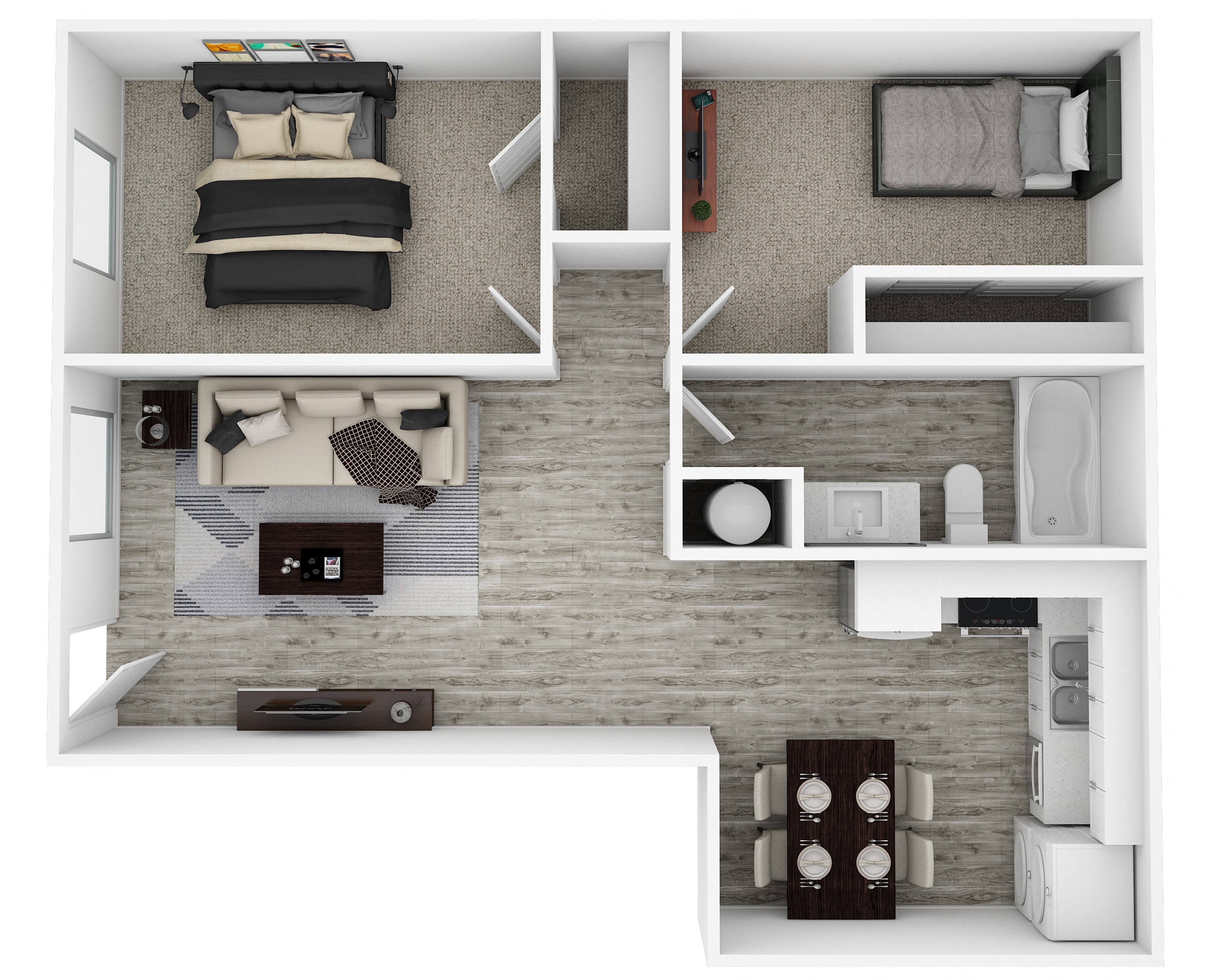 Two Bedroom One Bath 171 171 floor plan