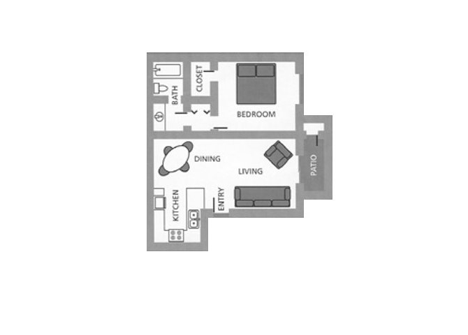 One Bedroom One Bath 129 129 floor plan